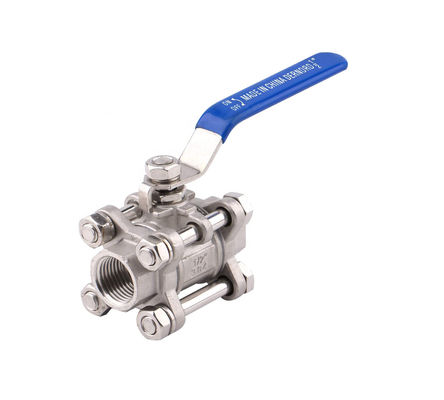 Válvula de bola de cabeça redonda 1/2 polegada NPT threaded aço inoxidável 304 Feminino 3 peças Full Port