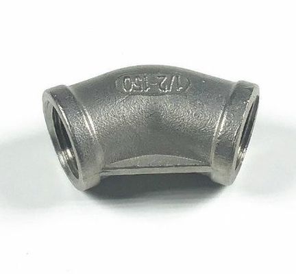 Suporte OEM personalizado para 201 304 aço inoxidável 45 graus de cotovelo de tubulação feminina