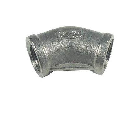 Suporte OEM personalizado para 201 304 aço inoxidável 45 graus de cotovelo de tubulação feminina