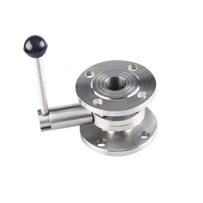 Aço inoxidável sanitário 304 316 Flange de vara de puxação válvula borboleta para processamento de alimentos