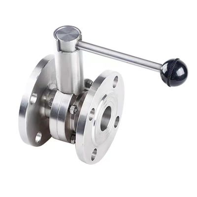 Aço inoxidável sanitário 304 316 Flange de vara de puxação válvula borboleta para processamento de alimentos