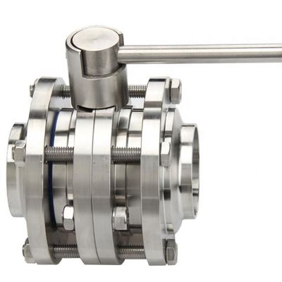 Máquina de limpeza manual de trabalho pesado 304 316L aço inoxidável 3 peças pinça flange válvula borboleta