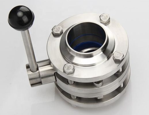Máquina de limpeza manual de trabalho pesado 304 316L aço inoxidável 3 peças pinça flange válvula borboleta