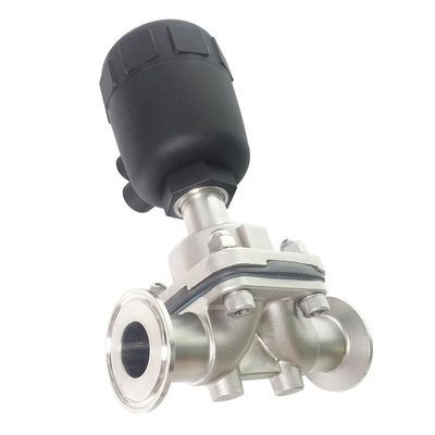 Válvula de diafragma pneumática sanitária de aço inoxidável 316L para tratamento de água DN15-DN57