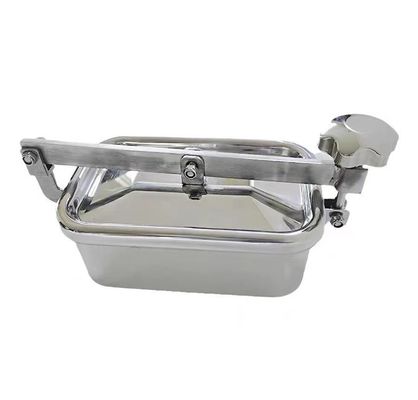 SS304 ou SS316L aço inoxidável sanitário quadrado manhole cover aço DIN SMS 3A