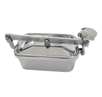 SS304 ou SS316L aço inoxidável sanitário quadrado manhole cover aço DIN SMS 3A