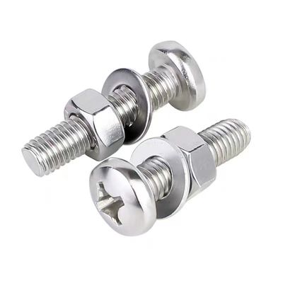 Equal M2 M3 M4 SS304 SS316 Cross Recessed Countersunk Flat Head Screws e Hexagon Nut Flat Washer Set