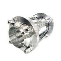 Suporte personalizado OEM Fluxo sanitário vidro de visão reta SUS316 3 polegadas Tipo Tri Clamp