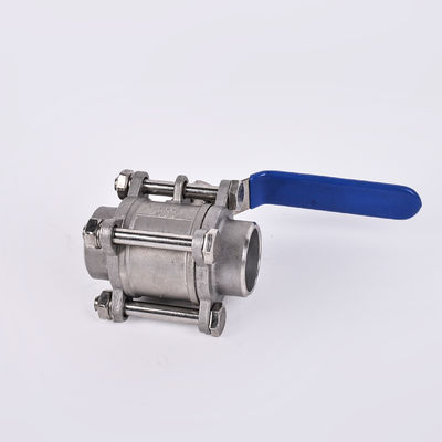 Aço inoxidável 304 3PC válvula de esfera para água Media Prata Tri-clamp Clover tubo revestido