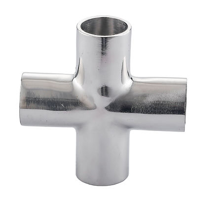 Aço inoxidável higiénico ISO 304 316 4 Way Pipe Fitting Soldagem Cruzada Prensada