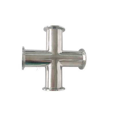 Aço inoxidável higiénico ISO 304 316 4 Way Pipe Fitting Soldagem Cruzada Prensada