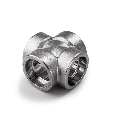 Aço inoxidável prata 304 316 316L 2000lb 3000lb 6000lb B16.11 Socket Weld Cross