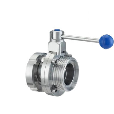 1/8"--4" WZ de aço inoxidável de qualidade alimentar 304 316L sanitário três PCS Manual da válvula borboleta igual