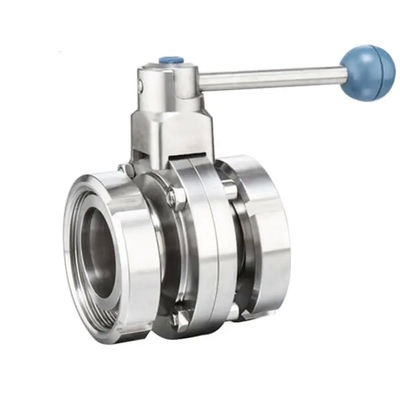 1/8"--4" WZ de aço inoxidável de qualidade alimentar 304 316L sanitário três PCS Manual da válvula borboleta igual