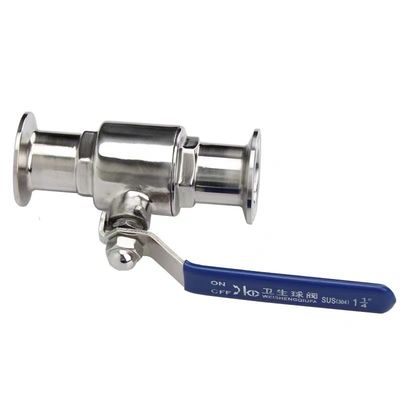 2 vias de válvula de esferas retas DIN SMS WZ de aço inoxidável sanitário 304 316 316L Tri Clamp