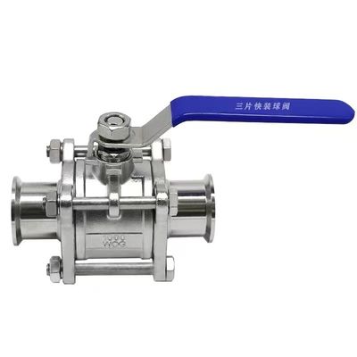 WZ de aço inoxidável de qualidade alimentar 304 316 316L válvula de esfera sanitária de vácuo 3pc válvulas de esfera DIN SMS 3A