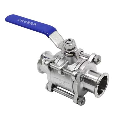 WZ de aço inoxidável de qualidade alimentar 304 316 316L válvula de esfera sanitária de vácuo 3pc válvulas de esfera DIN SMS 3A