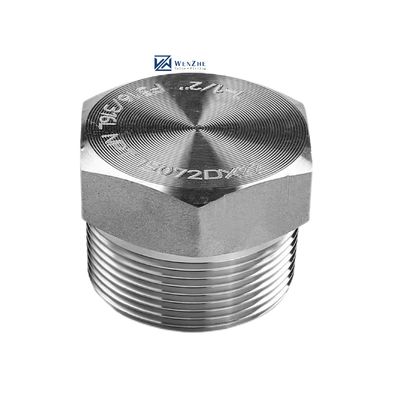 Plata forjada de alta pressão NPT macho Hex Plug para aço inoxidável 304 316 316L