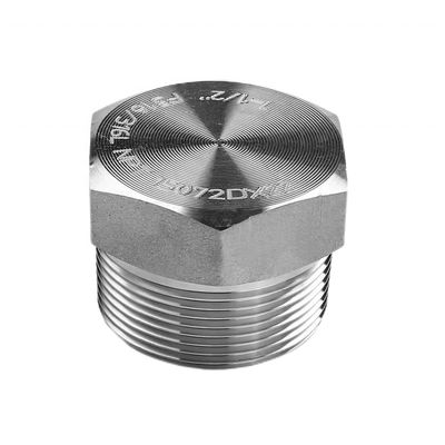 Plata forjada de alta pressão NPT macho Hex Plug para aço inoxidável 304 316 316L