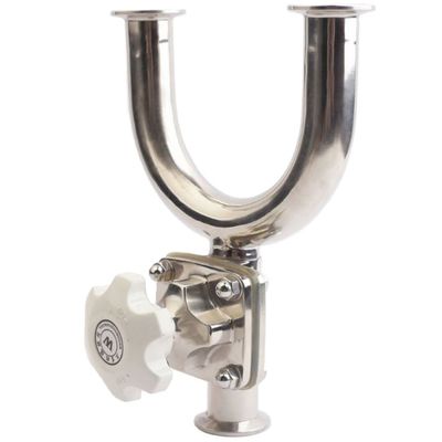 Válvula de diafragma curva tipo U de aço inoxidável sanitário com material de corpo SS304/SS316L