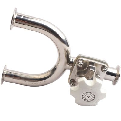 Válvula de diafragma curva tipo U de aço inoxidável sanitário com material de corpo SS304/SS316L