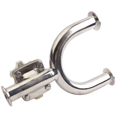 Válvula de diafragma curva tipo U de aço inoxidável sanitário com material de corpo SS304/SS316L