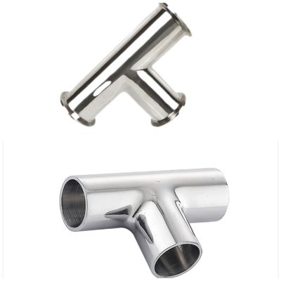 DN15-DN300 Sanitário de aço inoxidável sanitário Saldas/braços iguais Tee SS304 316L
