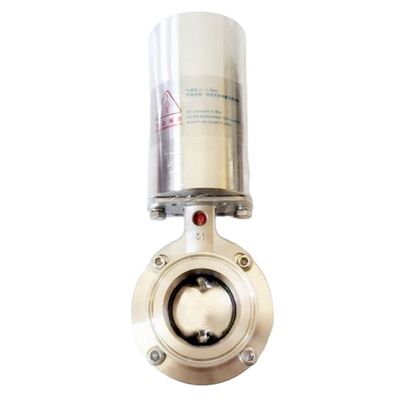 Válvula de borboleta pneumática de aço inoxidável 304 316L com atuador pneumático