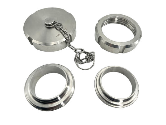 Conexão feminina Tubo sanitário de aço inoxidável End Cap Chain Blind Nut com Chain