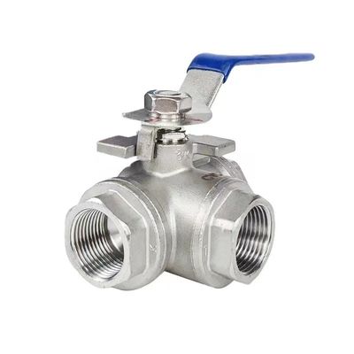 Código de cabeça cilíndrica WZ SS201 304 316 válvula de 3 vias com extremo roscado NPT BSP BSPT Prata