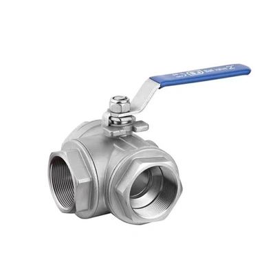 Código de cabeça cilíndrica WZ SS201 304 316 válvula de 3 vias com extremo roscado NPT BSP BSPT Prata