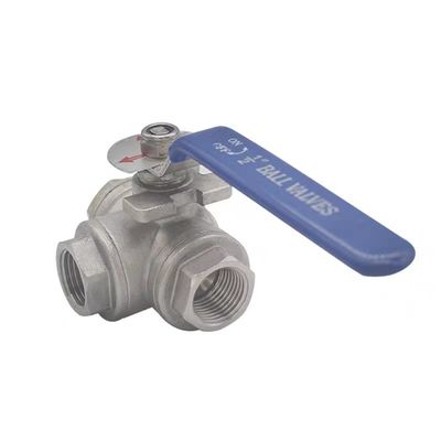 Código de cabeça cilíndrica WZ SS201 304 316 válvula de 3 vias com extremo roscado NPT BSP BSPT Prata