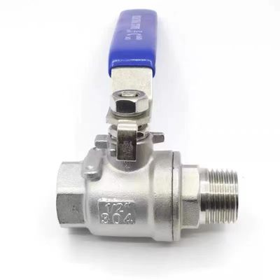 Aço inoxidável 304 316 2PC válvula de esferas NPT/BSP Filamento 1/4''-4.0'' Conexão Vinyl Handle Cover