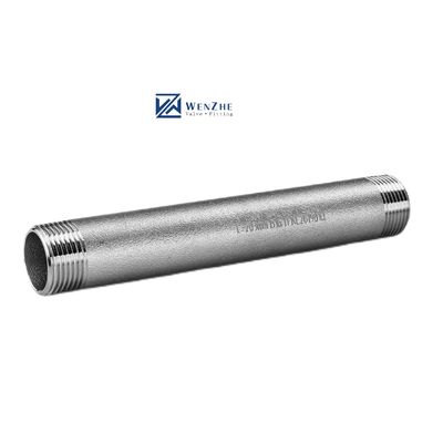 Aço inoxidável forjado 304 316 316L macho tubo sem costura duplo fio barril mamilo 1" DN25 NPT BSPT