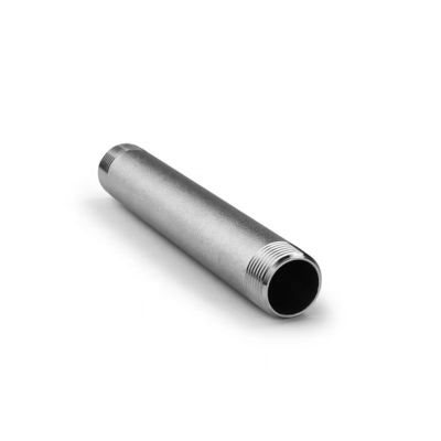 Aço inoxidável forjado 304 316 316L macho tubo sem costura duplo fio barril mamilo 1" DN25 NPT BSPT