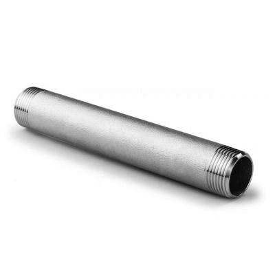 Aço inoxidável forjado 304 316 316L macho tubo sem costura duplo fio barril mamilo 1" DN25 NPT BSPT
