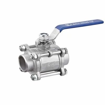 Aço inoxidável prateado 201 304 316 válvula de esferas de soldadura com comando manual NPT BSP BSPT