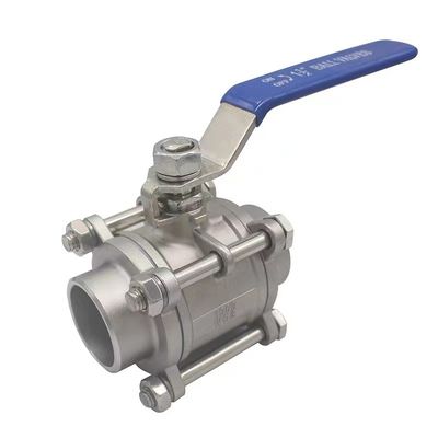 Aço inoxidável prateado 201 304 316 válvula de esferas de soldadura com comando manual NPT BSP BSPT