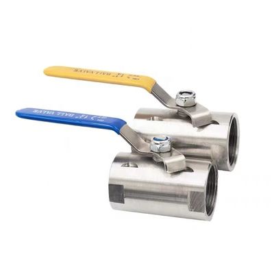 Válvula de esferas largas com rosca de aço inoxidável de alta temperatura 201 NPT BSP para parafuso interno