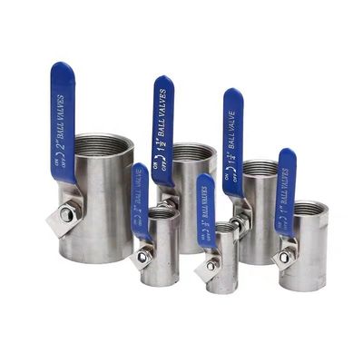 Válvula de esferas largas com rosca de aço inoxidável de alta temperatura 201 NPT BSP para parafuso interno
