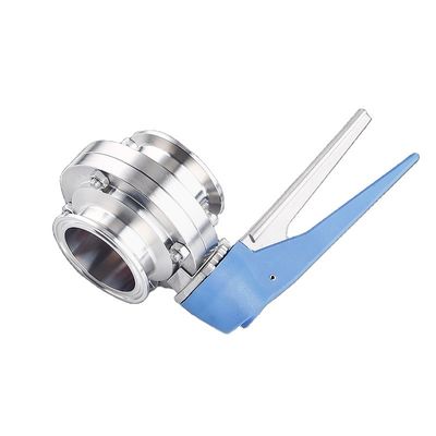 Válvulas de borboleta de tri-clamp manuais SS304/316L sanitárias com alça do gatilho