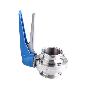 Válvulas de borboleta de tri-clamp manuais SS304/316L sanitárias com alça do gatilho