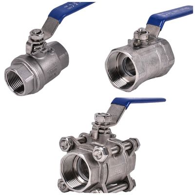 Manual de aço inoxidável 201/304 2PC válvula de esfera para aplicações industriais pesadas