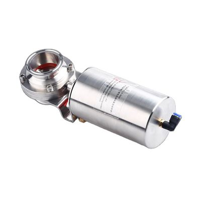 Válvula de borboleta pneumática sanitária de qualidade alimentar com 304 316L de aço inoxidável e pinça
