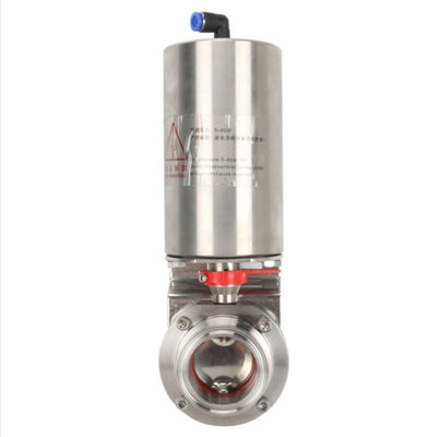 Válvula de borboleta da indústria alimentar com estrutura de aço inoxidável e certificação ISO9001
