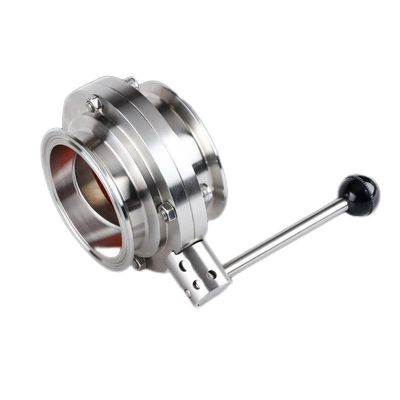 Estrutura BUTTERFLY DN15-200 Sanitária de aço inoxidável 304 / 316L Manual Tri Clamp Valve