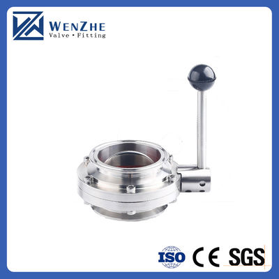 Estrutura BUTTERFLY DN15-200 Sanitária de aço inoxidável 304 / 316L Manual Tri Clamp Valve