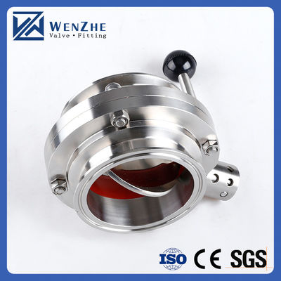 Estrutura BUTTERFLY DN15-200 Sanitária de aço inoxidável 304 / 316L Manual Tri Clamp Valve