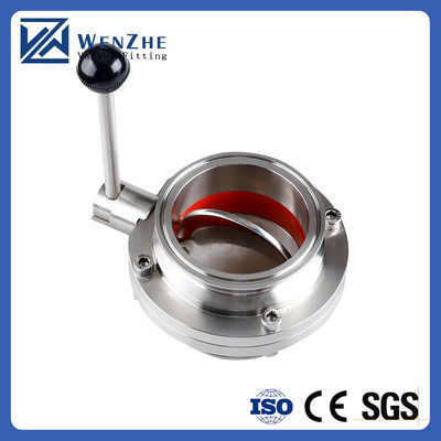Estrutura BUTTERFLY DN15-200 Sanitária de aço inoxidável 304 / 316L Manual Tri Clamp Valve