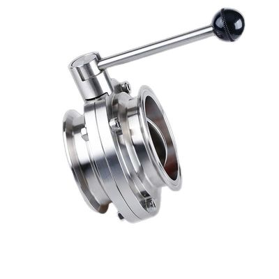Estrutura BUTTERFLY DN15-200 Sanitária de aço inoxidável 304 / 316L Manual Tri Clamp Valve